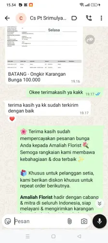 Testimonial Papan Bunga cibareno