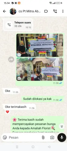 Testimonial Papan Bunga cibareno